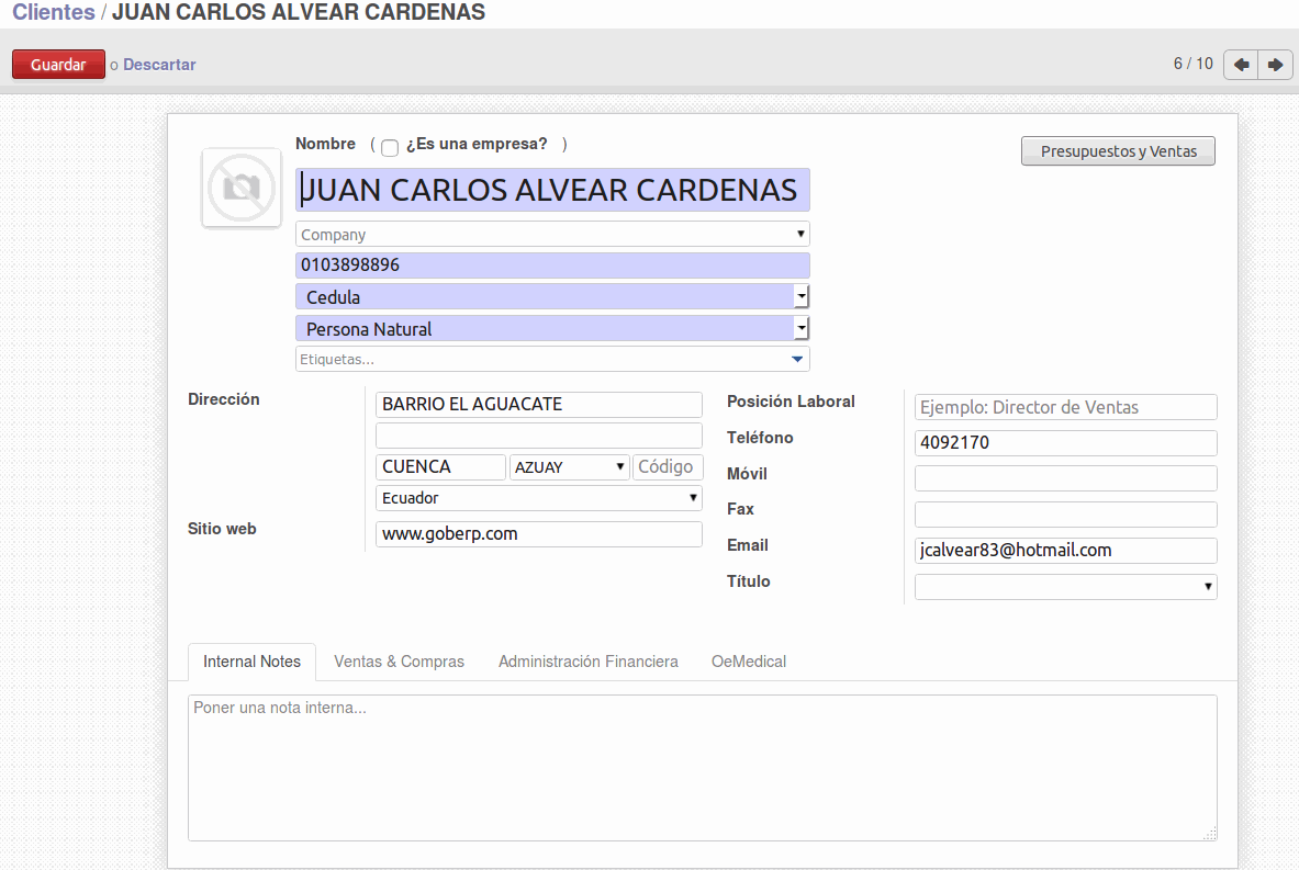 Odoo - Sample 3 for three columns